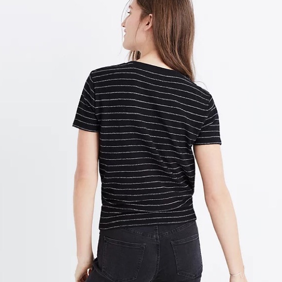 Madewell Modern Tie-Front Top in Stripe - Picture 2 of 6